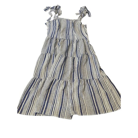 MONTEAU Women's Size Large Tiered Sundress Blue White Stripes - Picture 5 of 12